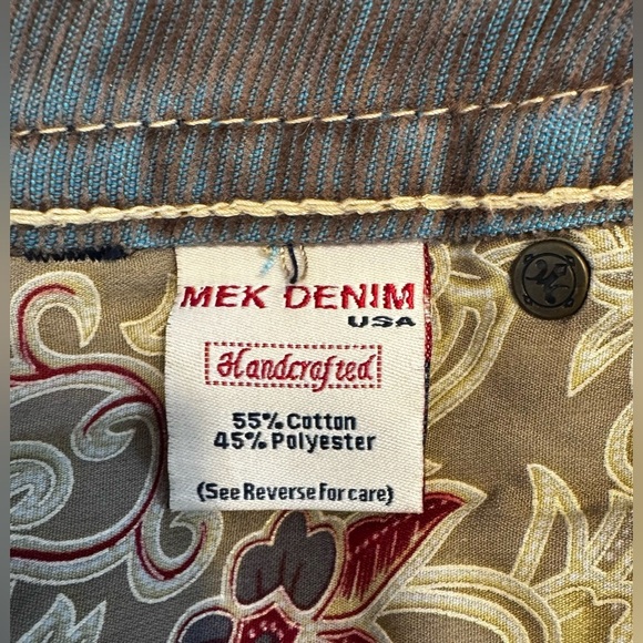 Mek Denim Barcelona Corduroy Y2K Low Rise Iridescent Gray Blue Pants Sz 27 - Picture 10 of 13